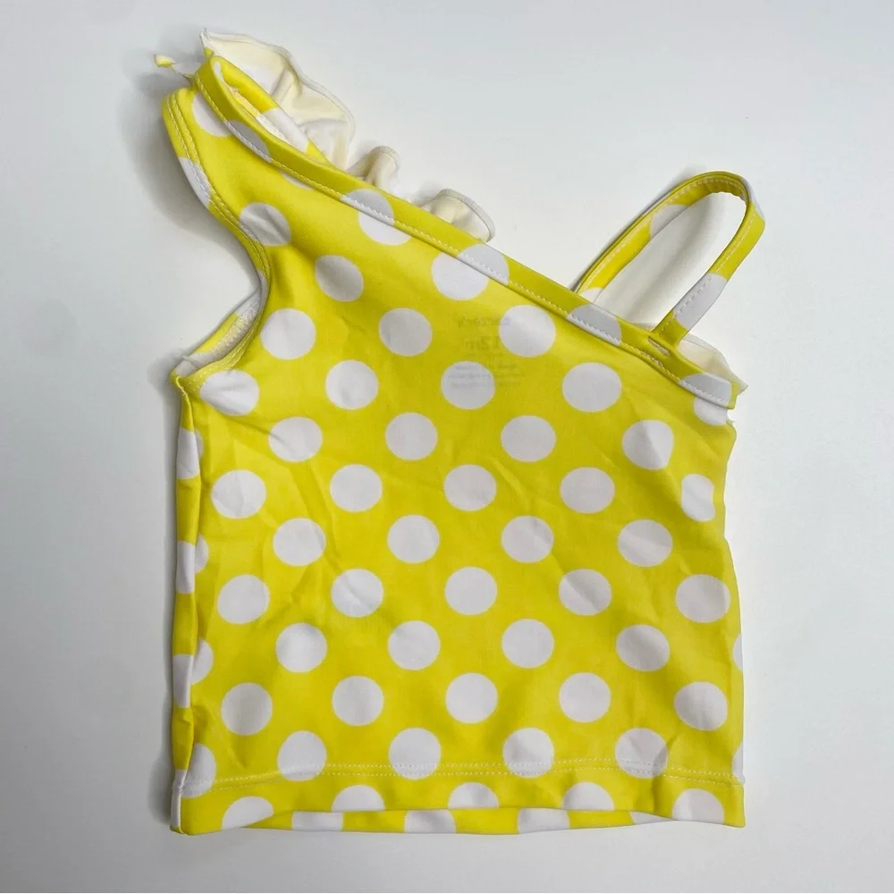 Baby Girl's Carter's Yellow Polka Dot Ruffle 2-Piece Tankini Swimsuit 12 Months